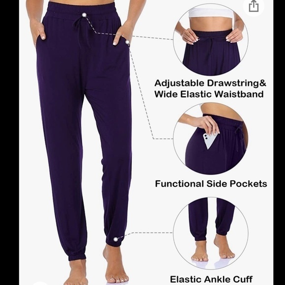PURPLE casual yoga lounge pants - Picture 5 of 5